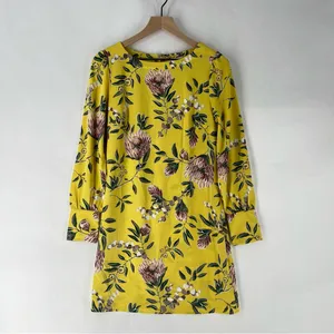 Ann Taylor LOFT Floral Print Boatneck Long Sleeve‎ Shift Dress Size 4 thumbnail 2