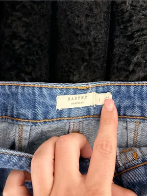 Harper Light Blue Denim Button-Front Mini Skirt thumbnail 4