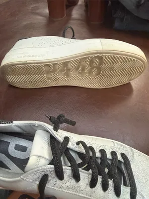 P448 White Sneakers with Black Snake-Print Heel thumbnail 7