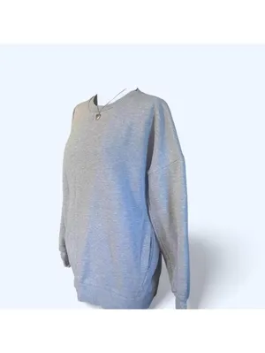 Heather Gray Cozy Minimalist Soft Girl Lounge Sweatshirt Size Medium thumbnail 5