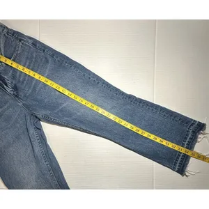 Free People Release Boot Cut Jeans Size 28 Raw Hem High Rise‎ Crop Y2K Frayed thumbnail 6
