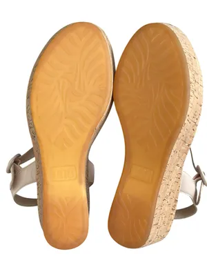 ONO Caul Beige Knot Front Cork Wedge Leather Sandals Women’s Size 8 thumbnail 7