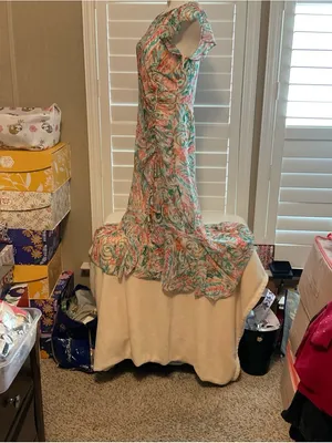 Cato Coral & Teal Floral Print Maxi Dress thumbnail 5