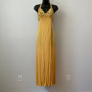 La Perla 2 Luxury Silk Nightgown & Robe Set Lace Halter Maxi Lingerie Italy thumbnail 8