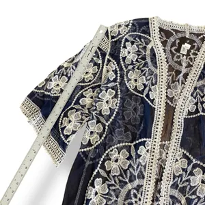 Janice Apparel NWT Vintage Style Navy Blue‎ Embroidered Lace Kimono OS Boho thumbnail 5