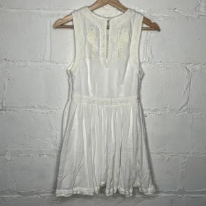 Free People Dress 4 White Birds of a Feather Mini Boho Cottagecore Women's thumbnail 3