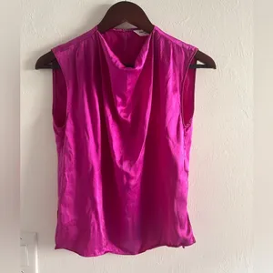Amanda Uprichard Freya Silk Top in‎ Dark Pink Sz S thumbnail 2