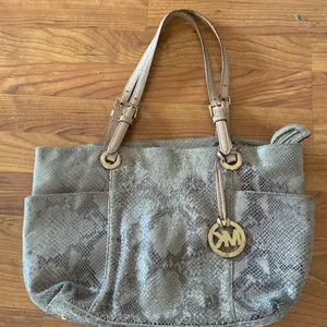 Michael Kors Python snake  print gray leather tote bag thumbnail 1
