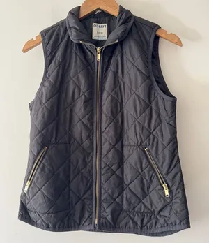 Old Navy Women's Black Quilted Vest Full Zip‎ Lightweight Size XS thumbnail 1