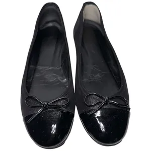 Delman New York Women’s Size 7 Black Metallic Patent Toe Brook Ballet Flats thumbnail 4