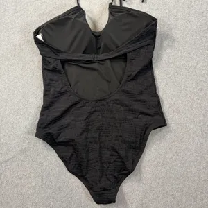 Aerie Women's XL Black Textured Halter One Piece Swimsuit Full Coverage New thumbnail 10