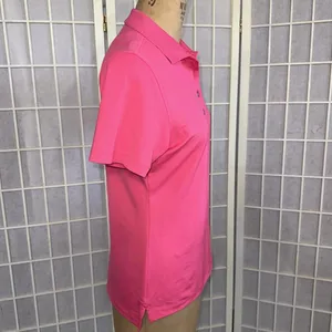 Magnolia Lane Tech Masters‎ Solid Pink Preppy Designer Athletic Polo Golf Shirt thumbnail 3