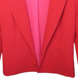 Love Ady Red Cropped Blazer Jacket Hot Pink Lining Size Small S NWOT thumbnail 7