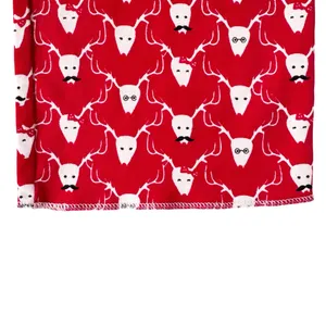 Roller Rabbit Pima Cotton Limited Edition Stag Deer Holiday Pajamas Red Size XS thumbnail 8