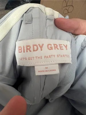 Birdy Grey Strapless Light Blue Bridesmaid Gown with Side Slit thumbnail 7