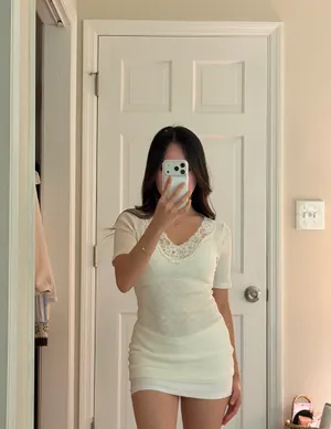 Cream Lace Short Sleeve Blouse  thumbnail 2