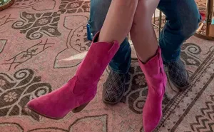 Pink Cowgirl Boots Size 10 thumbnail 3