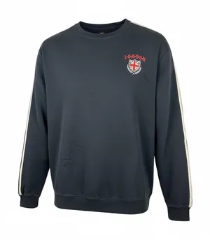 Five Star Navy Crew Neck Sweater with Embroidered Crest Black Size XL thumbnail 1