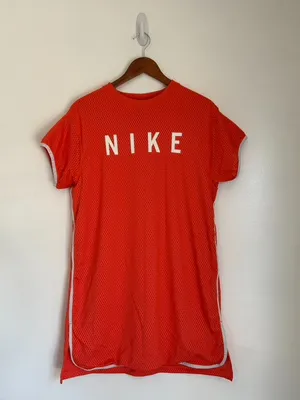 Nike Sportswear Mesh Orange Rush Coral Dress Size S thumbnail 7