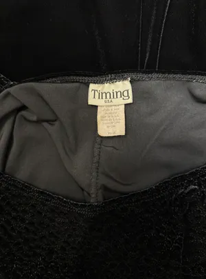 Vintage 90s Timing USA Black Velvet & Textured Lace Bustier Mini Dress Medium thumbnail 8