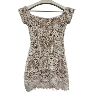 Boohoo Off the shoulder Short White Lace Dress Bodycon Size 4 bridal cocktail thumbnail 6