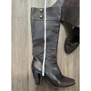 Kate Spade Shoes Womens Leather Size 9.5 M Brown Knee High Heeled‎ Boots thumbnail 9