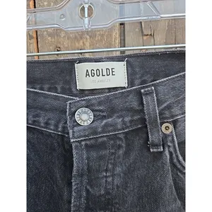 AGOLDE Lana Jean Women’s Size 30 Black Straight Leg Button Fly thumbnail 3