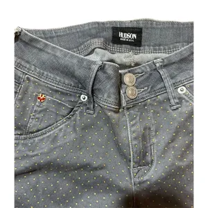 Hudson Jeans Gray Gold Polka Dot Collin Vice Versa Skinny‎ Jeans Sz 25 thumbnail 9