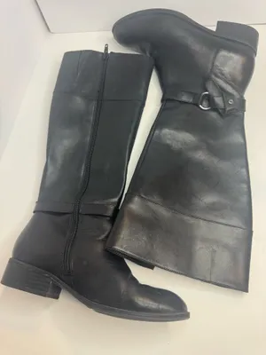 Ralph Lauren Makaila Black Leather Boots Size 6B thumbnail 1