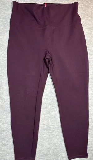 Spanx Burgundy Leggings‎ Pull On Athleisure Women's 3X Casual thumbnail 1