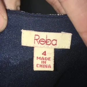 Reba blue cheetah v-neck beaded waist size 4 maxi dress thumbnail 5