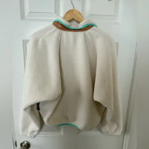 FP Movement by Free People Cream Sherpa Pullover with Tan Trim and Blue Accents thumbnail 9