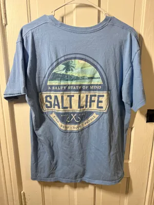 Salt Life Men’s Light Blue T Shirt Size Medium, Short Sleeve Shirt thumbnail 3