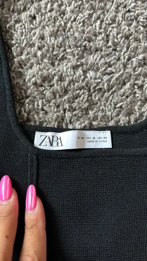 ZARA Black Tank Top Cropped thumbnail 3