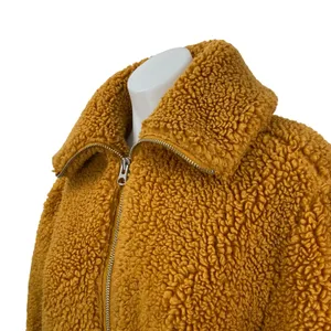 Aritzia Wilfred Free Teddy Brown High Neck Long Sleeve Bomber Coat Jacket Sz XXS thumbnail 3
