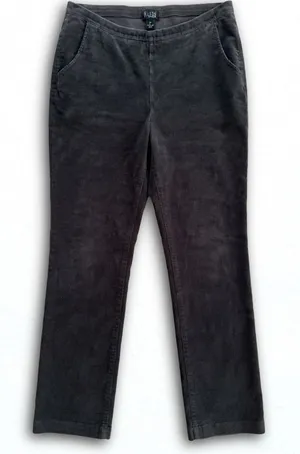 LL Bean Womens Gray Corduroy Pull On Pants Straight Leg Medium Tall UCYR3 thumbnail 1