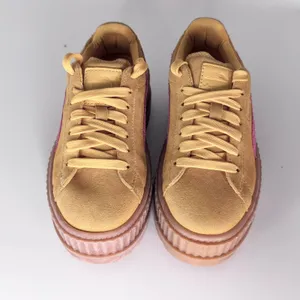 Puma Fenty Cleated Creeper Suede Platform Sneakers Yellow Women 5.5 / Youth 4 thumbnail 3