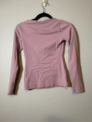 NWOT Skims cotton Jersey dusk long sleeve scoop neck top thumbnail 4