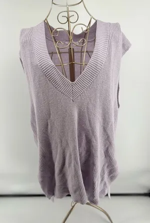 Talulah Sleeveless V-Neck Knit Top Size Large Purple thumbnail 1