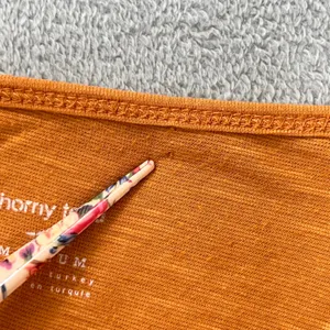 Horny Toad Marley V-Neck Long Sleeve Tee Medium Organic Cotton Tencel Orange Y2K thumbnail 6