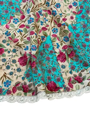 Sag Harbor Vintage Cottagecore Floral Midi Skirt Lace Trim Flowy Fairy Feminine thumbnail 5