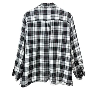 LL Bean Plaid Sherpa‎ Fleece Lined Flannel Shirt Jacket Shacket Size LARGE thumbnail 6