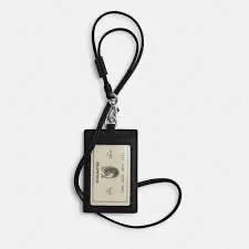 Coach ID Lanyard Card Case Wallet with Sketch Print in Black Pebble Leather NWT thumbnail 6