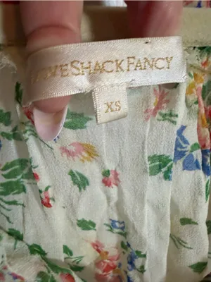 Love Shack Fancy Popover Sheer Dress in Floral Confetti Silk XS thumbnail 9