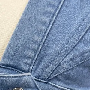 Denim Blvd‎ Halter Top Women Large Blue Stretch Crop Y2K Indie Boho Baddie Retro thumbnail 6