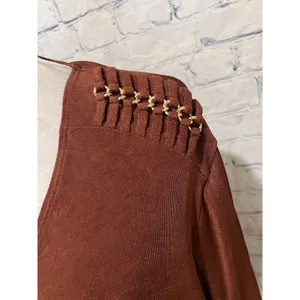 Chico's Travelers Brown Top Womens Gold Hardware Shoulder Tunic Chicos 3/XL/16 thumbnail 3