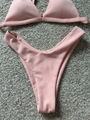 Pink Ribbed Bikini Set thumbnail 3