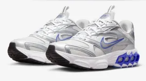 Nike Womens Zoom‎ Air Fire Metallic Silver/Blue Sneakers Size 10 thumbnail 1