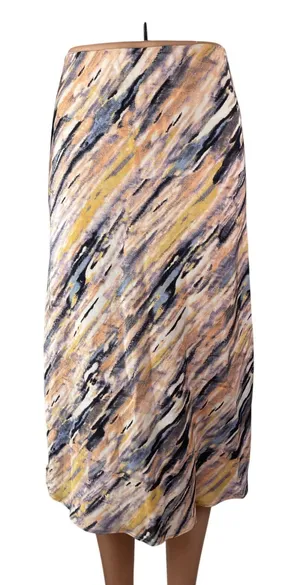 Aritzia Babaton Multicolor Abstract Striped High Waisted Midi Slip Skirt Size 2 thumbnail 1