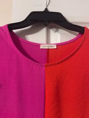 Cotton Bleu Colorblock Blouse Multiple Size L thumbnail 1